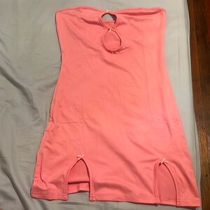 Pink dress strapless in the size small